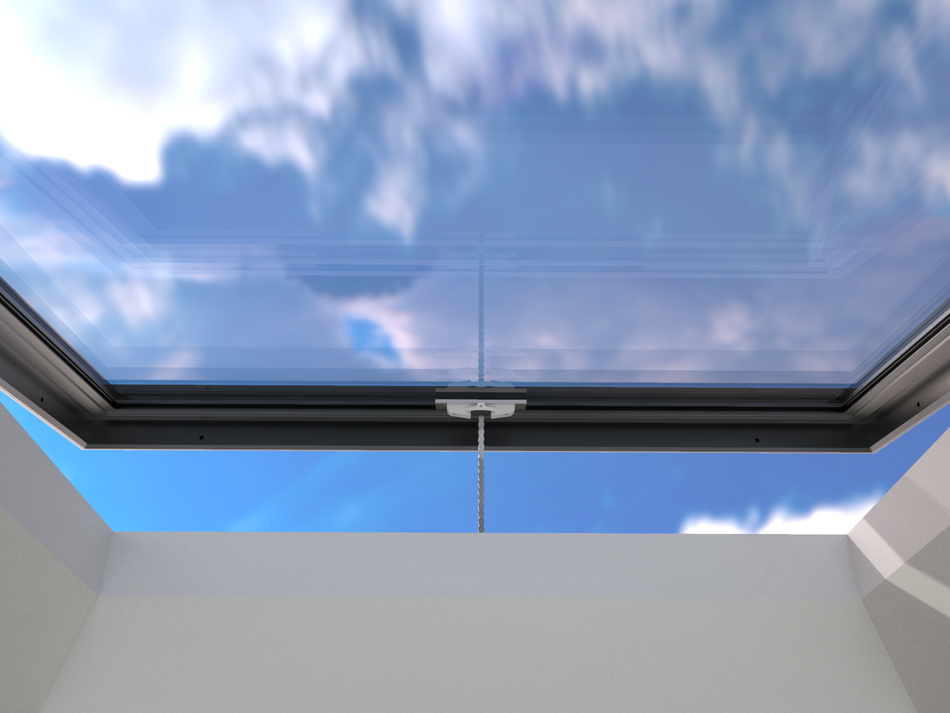 Brett Martin Flat Glass Rooflight Electric Hinge with PVC Kerb