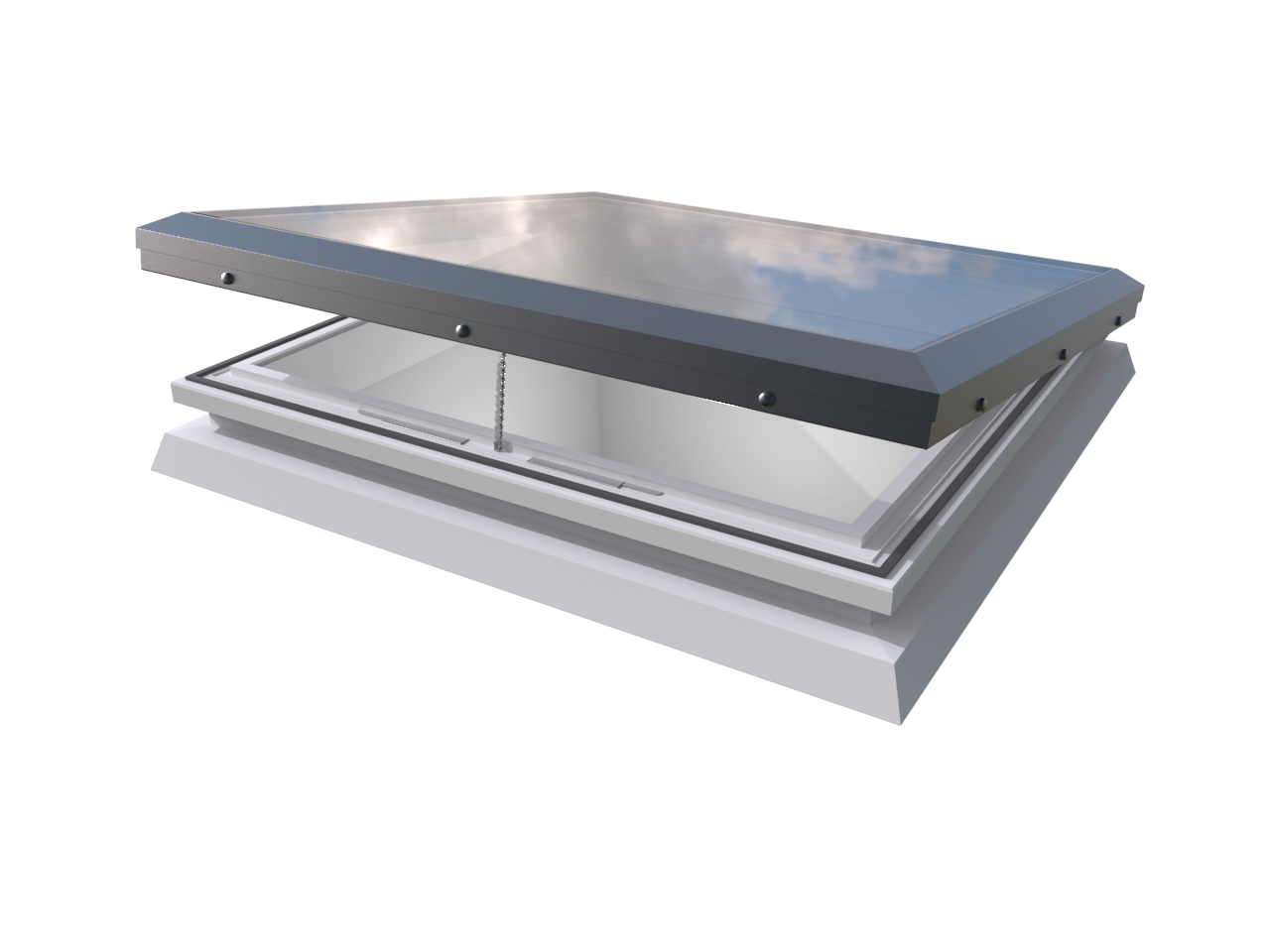 Brett Martin Flat Glass Rooflight Electric Hinge to suit a Builders Kerb