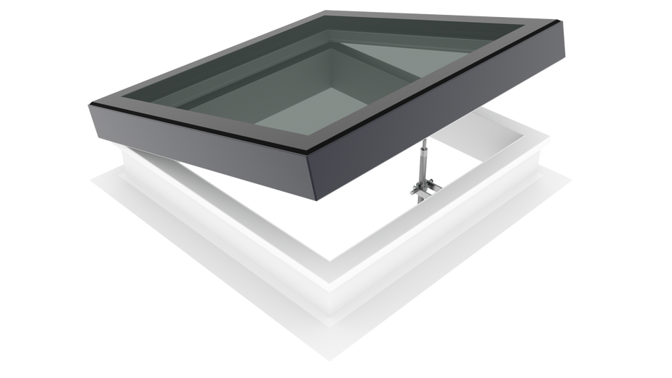Lunaglaze ALU Manual Hinged Glass Rooflight with PVC Kerb