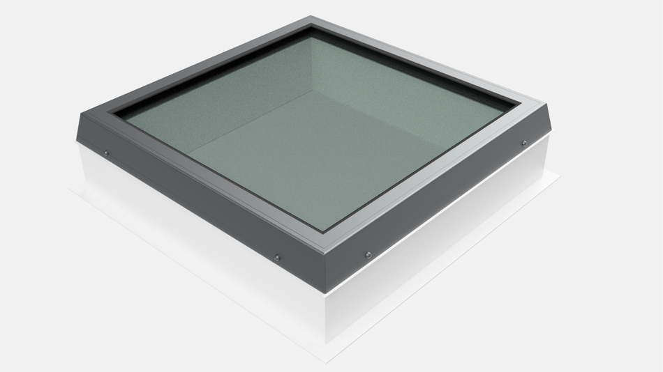 Lunaglaze Grey Fixed Glass Rooflight with Kerb