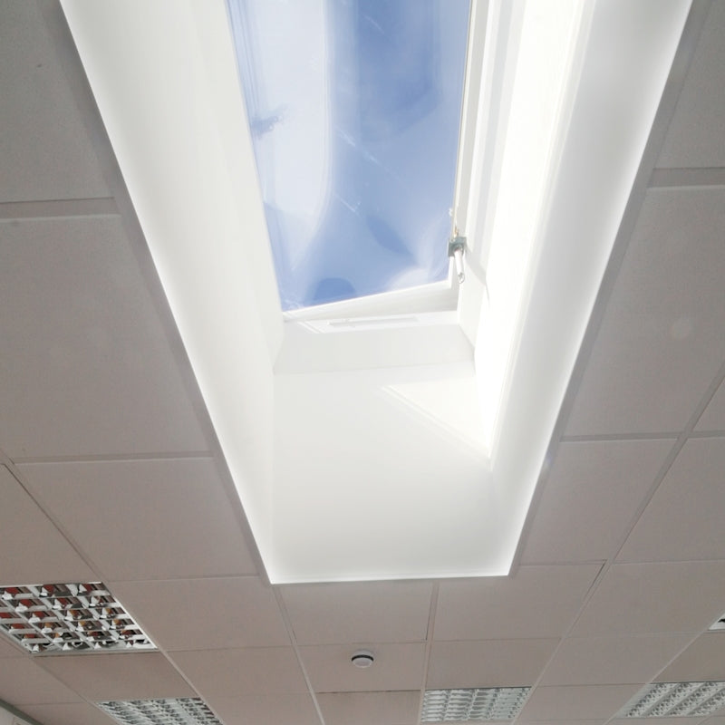 Mardome Trade Dome Rooflight Manual Hinged Vent & Winding Rod with PVC Kerb