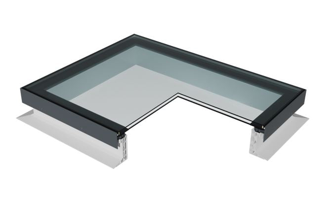 Whitesales em.glaze Resi Flat Glass Rooflight with Vertical PVC Kerb