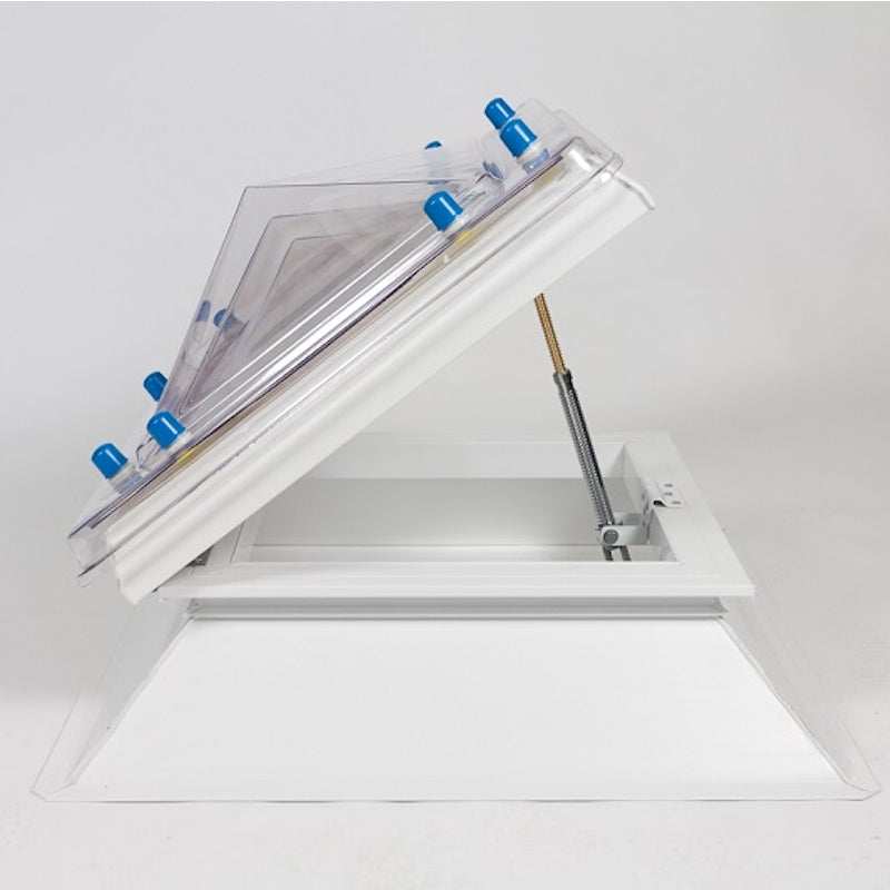 Coxdome Trade Range Polycarbonate Pyramid Rooflight Manual Hinged Vent